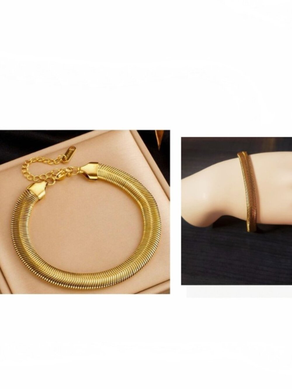 NTW Gold Snake Chevron Bracelet Stainless Steel